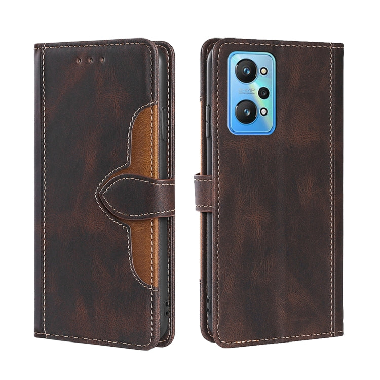 Skin Feel Straw Hat Magnetic Buckle Leather Phone Case, For OPPO Realme C12 / Narzo 20, For OPPO Realme C20, For OPPO Realme C21, For OPPO Realme C21Y, For OPPO Realme GT Neo2 5G, For OPPO Realme GT Master / Q3 Pro