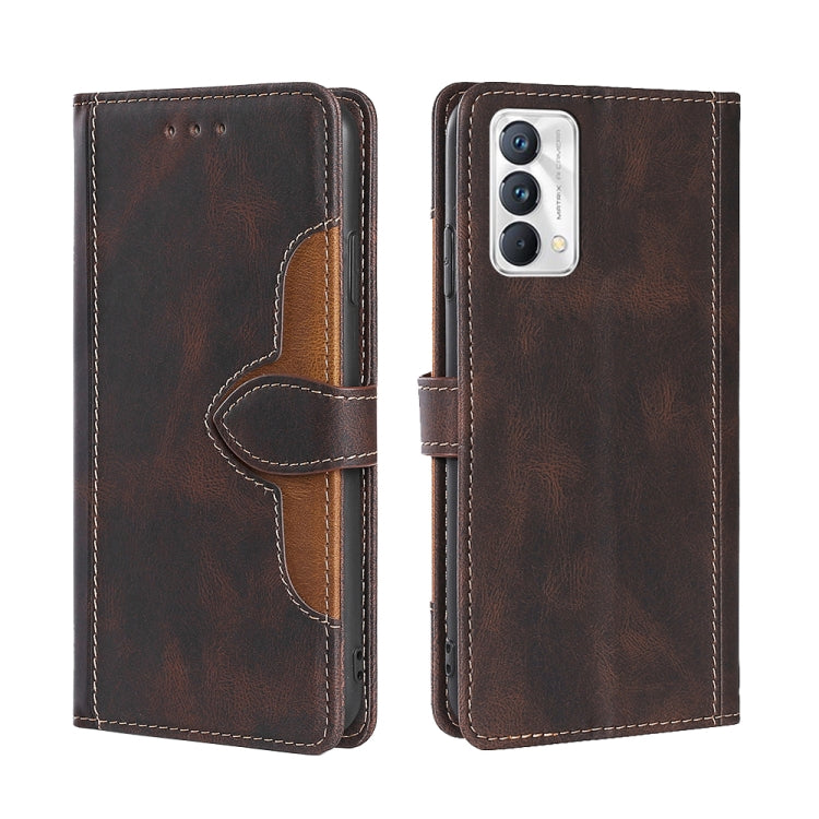 Skin Feel Straw Hat Magnetic Buckle Leather Phone Case, For OPPO Realme C12 / Narzo 20, For OPPO Realme C20, For OPPO Realme C21, For OPPO Realme C21Y, For OPPO Realme GT Neo2 5G, For OPPO Realme GT Master / Q3 Pro