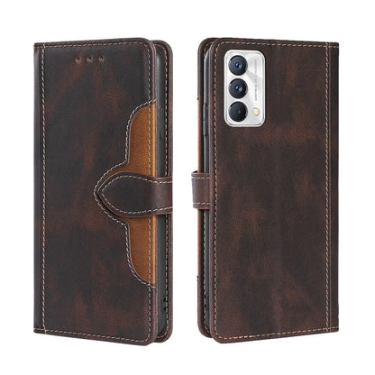 Skin Feel Straw Hat Magnetic Buckle Leather Phone Case, For OPPO Realme C12 / Narzo 20, For OPPO Realme C20, For OPPO Realme C21, For OPPO Realme C21Y, For OPPO Realme GT Neo2 5G, For OPPO Realme GT Master / Q3 Pro