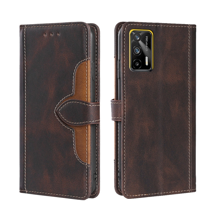 Skin Feel Straw Hat Magnetic Buckle Leather Phone Case, For OPPO Realme GT / Q3 Pro 5G, For OPPO Realme GT Explorer Master, For OPPO Realme Narzo 50A, For OPPO Realme 8 5G / Realme V13 5G
