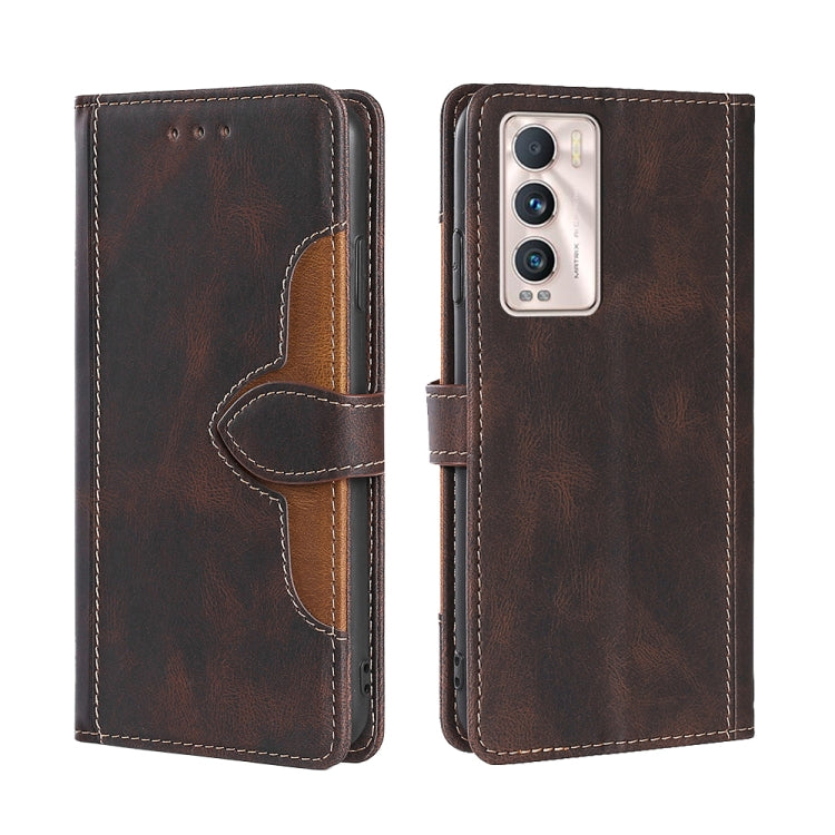Skin Feel Straw Hat Magnetic Buckle Leather Phone Case, For OPPO Realme GT / Q3 Pro 5G, For OPPO Realme GT Explorer Master, For OPPO Realme Narzo 50A, For OPPO Realme 8 5G / Realme V13 5G