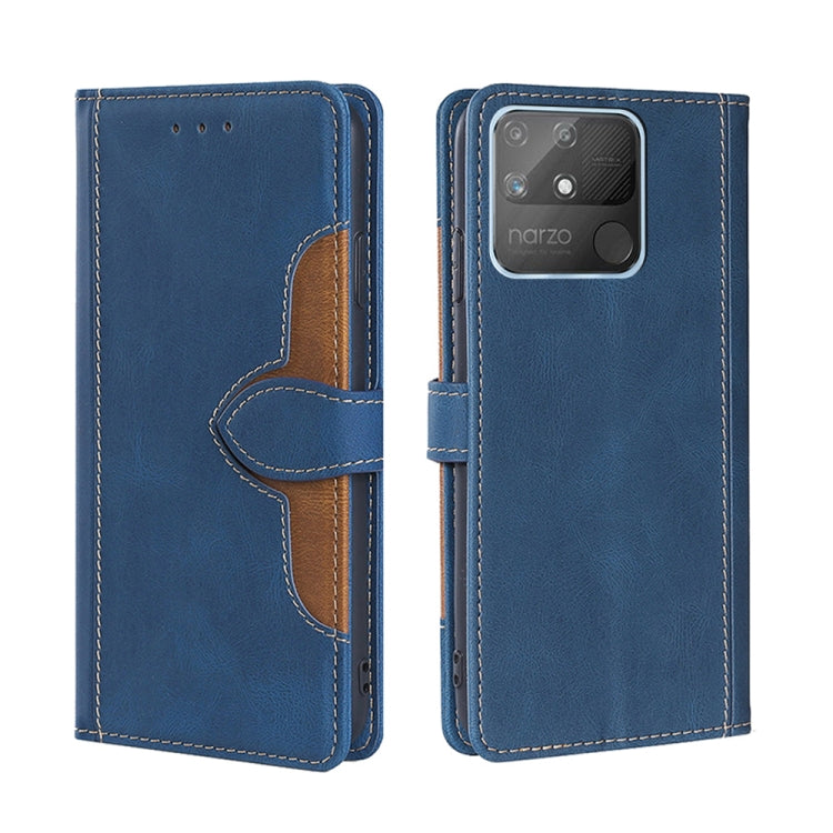 Skin Feel Straw Hat Magnetic Buckle Leather Phone Case, For OPPO Realme GT / Q3 Pro 5G, For OPPO Realme GT Explorer Master, For OPPO Realme Narzo 50A, For OPPO Realme 8 5G / Realme V13 5G