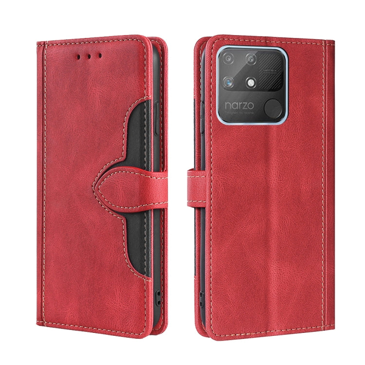Skin Feel Straw Hat Magnetic Buckle Leather Phone Case, For OPPO Realme GT / Q3 Pro 5G, For OPPO Realme GT Explorer Master, For OPPO Realme Narzo 50A, For OPPO Realme 8 5G / Realme V13 5G