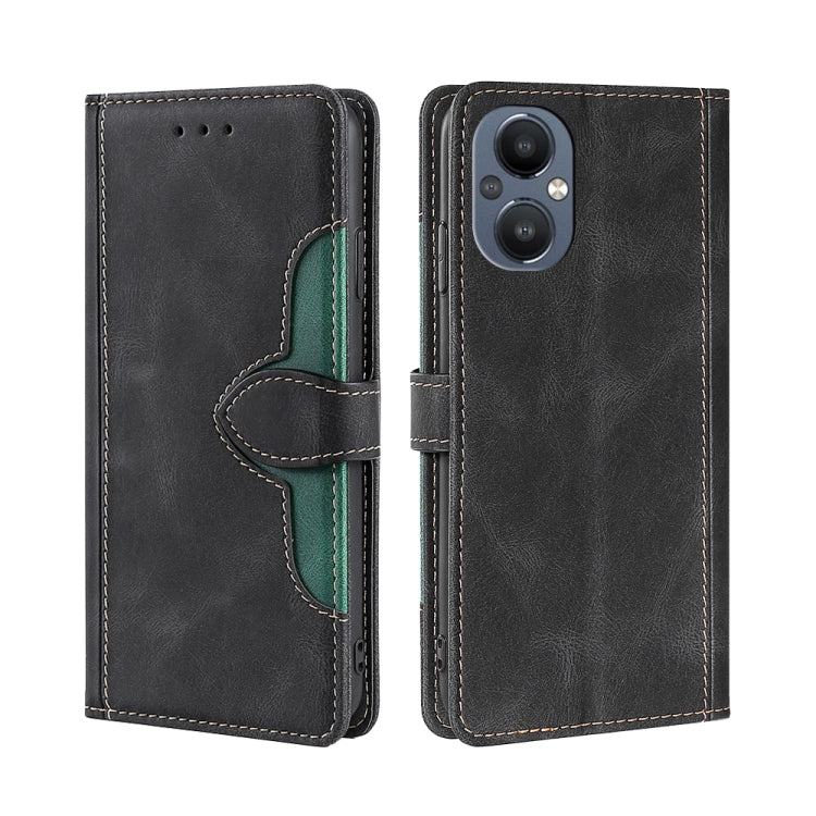 Skin Feel Straw Hat Magnetic Buckle Leather Phone Case, For OnePlus Nord N20 5G