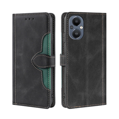 Skin Feel Straw Hat Magnetic Buckle Leather Phone Case, For OnePlus Nord N20 5G