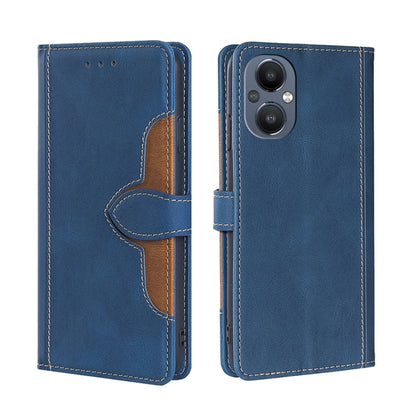 Skin Feel Straw Hat Magnetic Buckle Leather Phone Case, For OnePlus Nord N20 5G