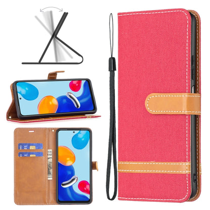 Color Matching Denim Texture Leather Phone Case, For Xiaomi Redmi Note 11 Global, For Samsung Galaxy A23 5G