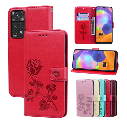 Rose Embossed Leather Phone Case, For Samsung Galaxy A53 5G, For Redmi Note 11 Global Version / Note 11S 4G Global Version