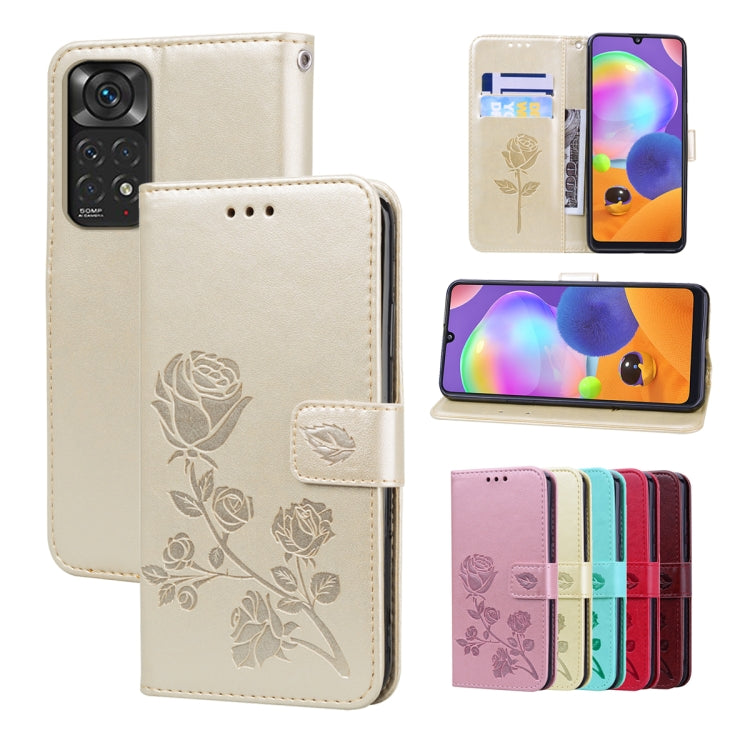 Rose Embossed Leather Phone Case, For Samsung Galaxy A53 5G, For Redmi Note 11 Global Version / Note 11S 4G Global Version