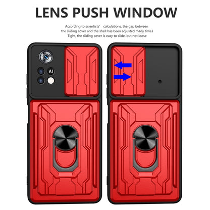 Sliding Camshield TPU+PC Phone Case with Card Slot, For Xiaomi Poco X4 Pro 5G