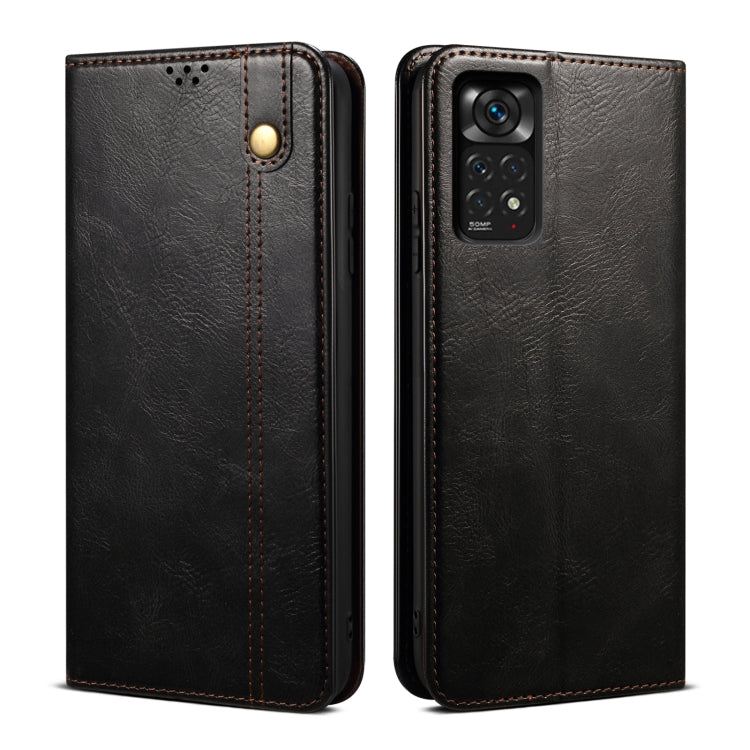 Oil Wax Crazy Horse Texture Leather Phone Case, For Xiaomi Poco X4 Pro 5G
