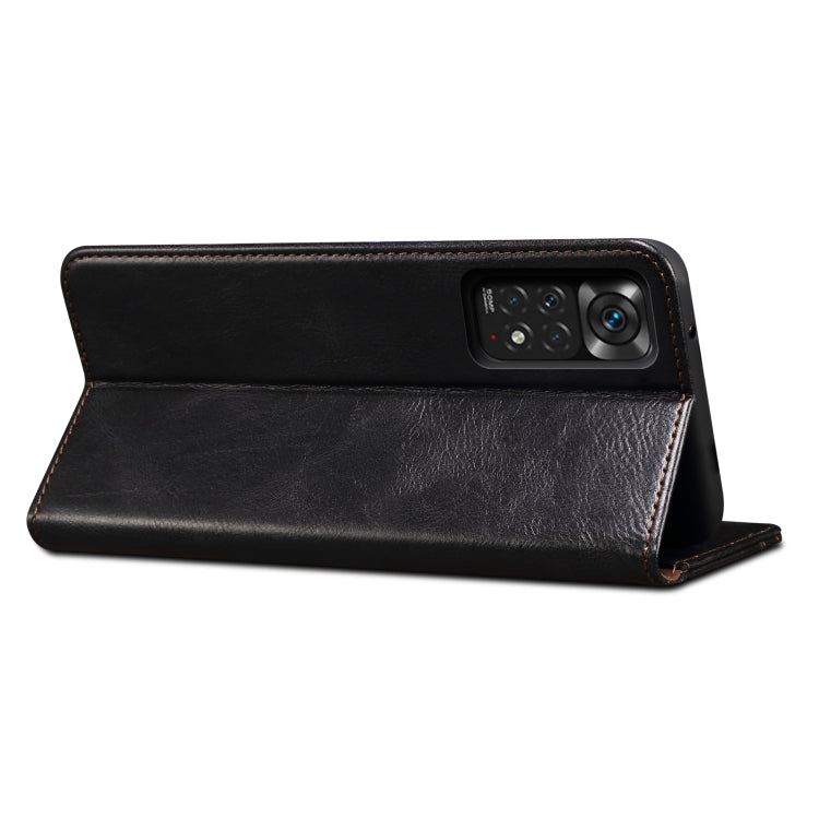 Oil Wax Crazy Horse Texture Leather Phone Case, For Xiaomi Poco X4 Pro 5G