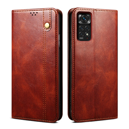 Oil Wax Crazy Horse Texture Leather Phone Case, For Xiaomi Poco X4 Pro 5G