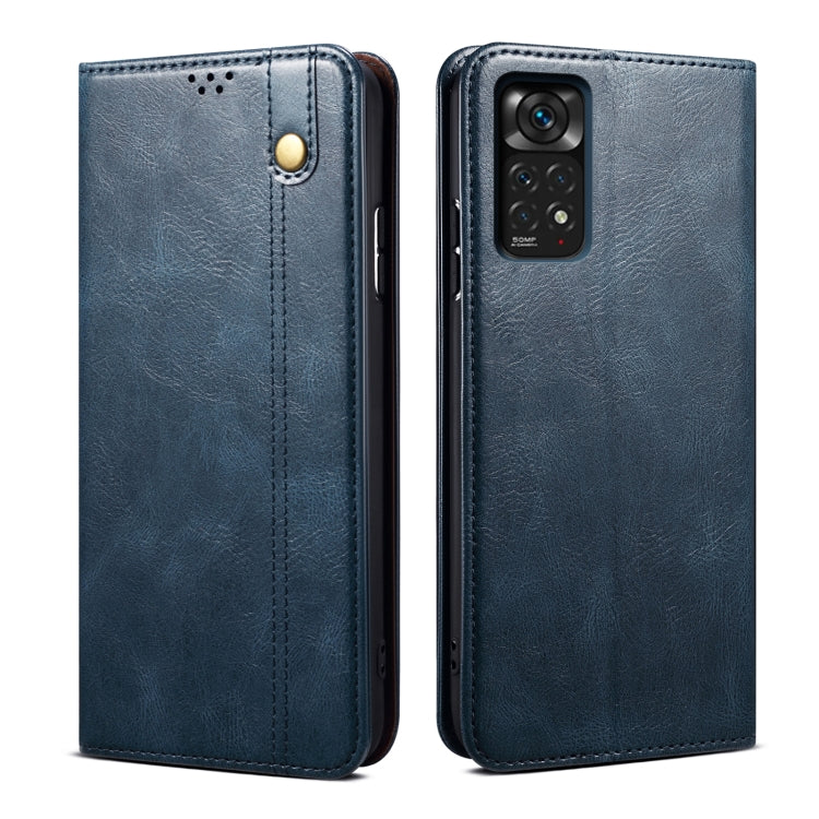 Oil Wax Crazy Horse Texture Leather Phone Case, For Xiaomi Poco X4 Pro 5G