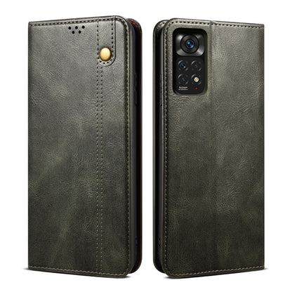 Oil Wax Crazy Horse Texture Leather Phone Case, For Xiaomi Poco X4 Pro 5G