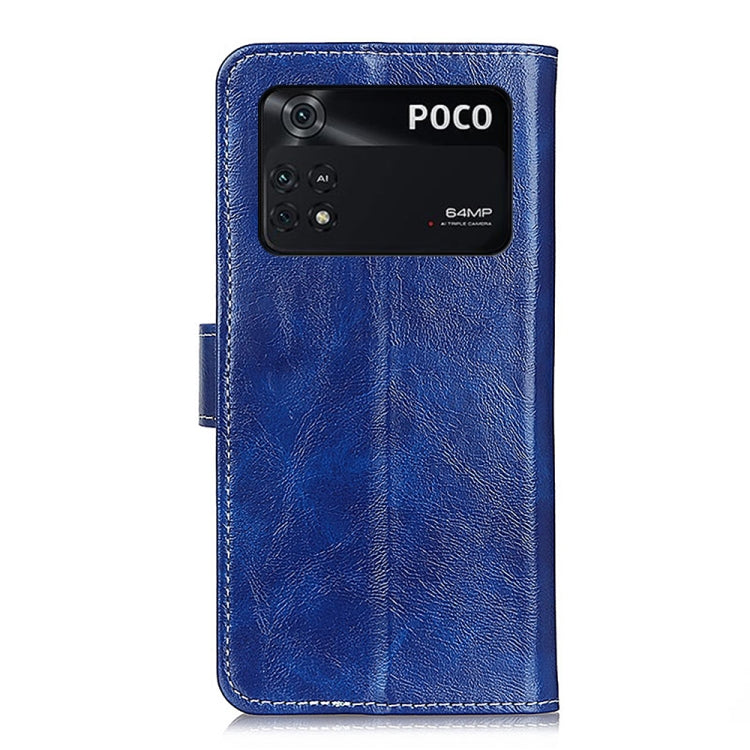 Retro Crazy Horse Texture Horizontal Flip Leather Phone Case, For Xiaomi Poco M4 Pro 4G