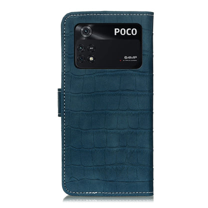 Magnetic Crocodile Texture Horizontal Flip Leather Phone Case, For Xiaomi Poco M4 Pro 4G