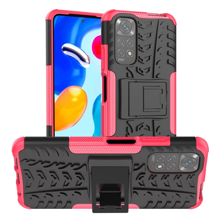 Tire Texture Shockproof TPU+PC Phone Case with Holder, For Xiaomi Redmi Note 11S 4G International Version, For Xiaomi Redmi Note 11 Pro 5G International Version