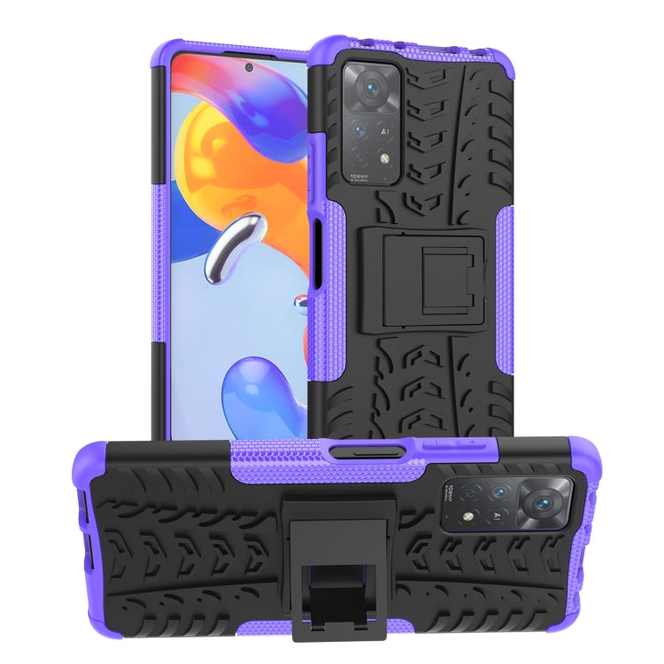 Tire Texture Shockproof TPU+PC Phone Case with Holder, For Xiaomi Redmi Note 11S 4G International Version, For Xiaomi Redmi Note 11 Pro 5G International Version