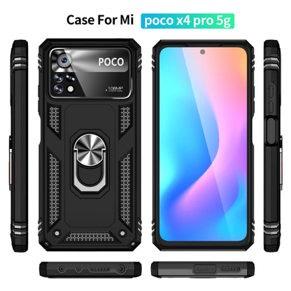 Shockproof TPU + PC Phone Case with 360 Degrees Rotating Holder, For Xiaomi Poco X4 Pro 5G