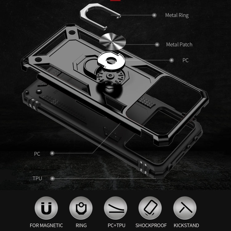 Shockproof TPU + PC Phone Case with 360 Degrees Rotating Holder, For Xiaomi Poco X4 Pro 5G