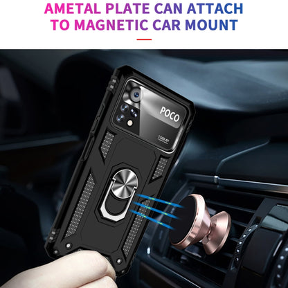 Shockproof TPU + PC Phone Case with 360 Degrees Rotating Holder, For Xiaomi Poco X4 Pro 5G
