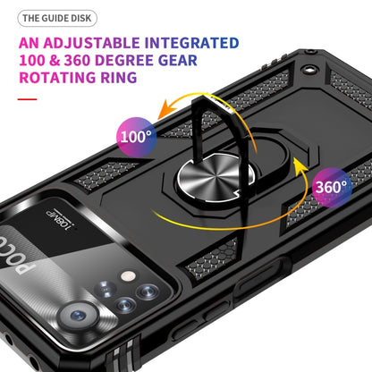 Shockproof TPU + PC Phone Case with 360 Degrees Rotating Holder, For Xiaomi Poco X4 Pro 5G