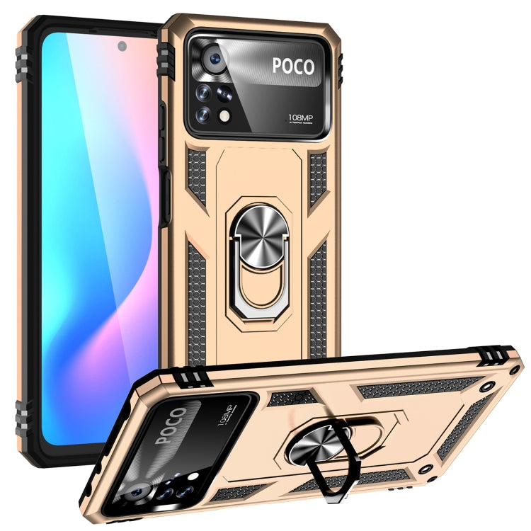 Shockproof TPU + PC Phone Case with 360 Degrees Rotating Holder, For Xiaomi Poco X4 Pro 5G