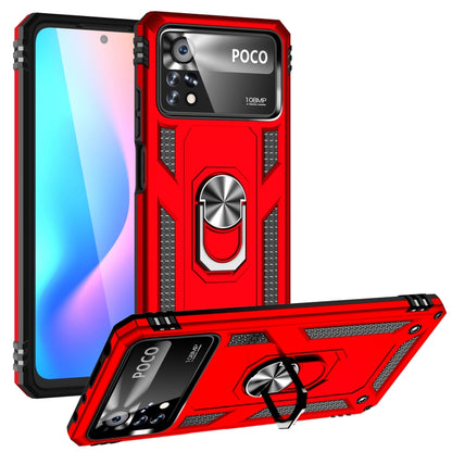 Shockproof TPU + PC Phone Case with 360 Degrees Rotating Holder, For Xiaomi Poco X4 Pro 5G