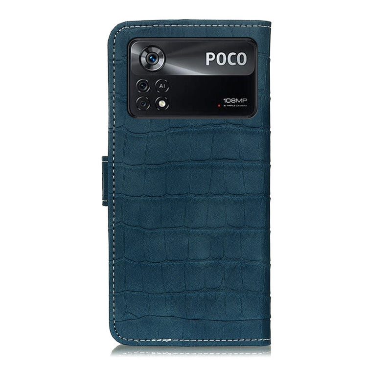 Magnetic Crocodile Texture Horizontal Flip Leather Phone Case, For Xiaomi Poco X4 Pro 5G