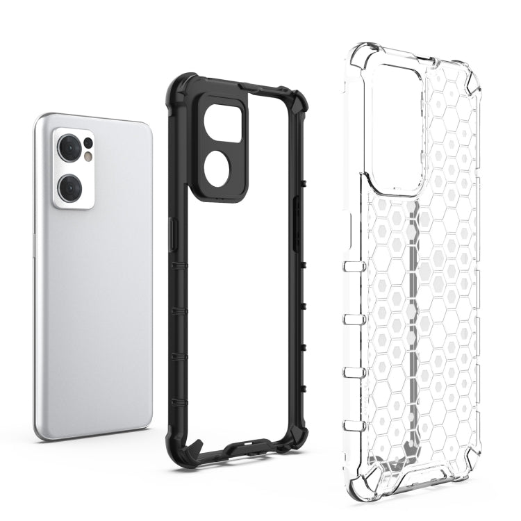 Shockproof Honeycomb PC + TPU Phone Case, For OPPO Reno7 5G Global / Find X5 Lite