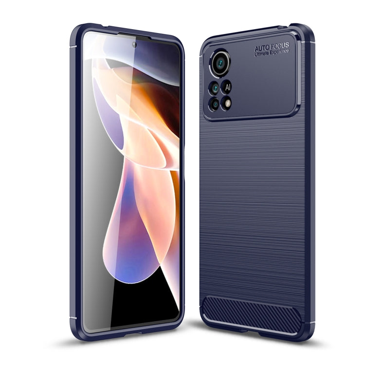 Brushed Texture Carbon Fiber TPU Phone Case, For Xiaomi Poco X4 Pro 5G Precise Hole