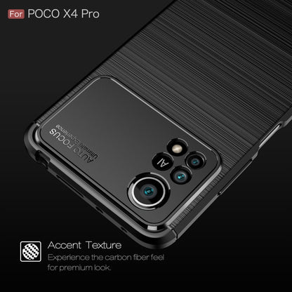 Brushed Texture Carbon Fiber TPU Phone Case, For Xiaomi Poco X4 Pro 5G Precise Hole