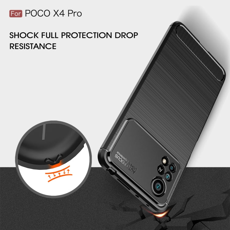 Brushed Texture Carbon Fiber TPU Phone Case, For Xiaomi Poco X4 Pro 5G Precise Hole