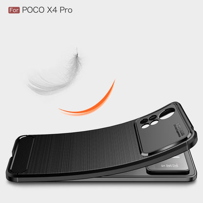 Brushed Texture Carbon Fiber TPU Phone Case, For Xiaomi Poco X4 Pro 5G Precise Hole