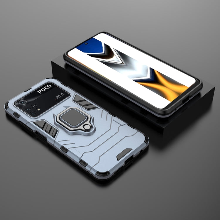 Shockproof PC + TPU Protective Phone Case with Magnetic Ring Holder, For Xiaomi Poco M4 Pro 4G, For Xiaomi Poco X4 Pro 5G