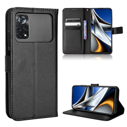 Diamond Texture Leather Phone Case, For Xiaomi Poco M4 Pro 4G Big Hole, For Xiaomi Poco M4 Pro 4G Fine Hole, For Xiaomi Poco M4 Pro 5G Big Hole, For Xiaomi Poco M4 Pro 5G Fine Hole