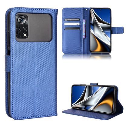 Diamond Texture Leather Phone Case, For Xiaomi Poco M4 Pro 4G Big Hole, For Xiaomi Poco M4 Pro 4G Fine Hole, For Xiaomi Poco M4 Pro 5G Big Hole, For Xiaomi Poco M4 Pro 5G Fine Hole