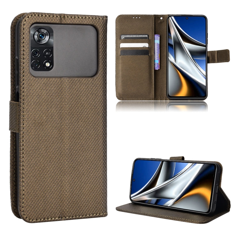 Diamond Texture Leather Phone Case, For Xiaomi Poco M4 Pro 4G Big Hole, For Xiaomi Poco M4 Pro 4G Fine Hole, For Xiaomi Poco M4 Pro 5G Big Hole, For Xiaomi Poco M4 Pro 5G Fine Hole