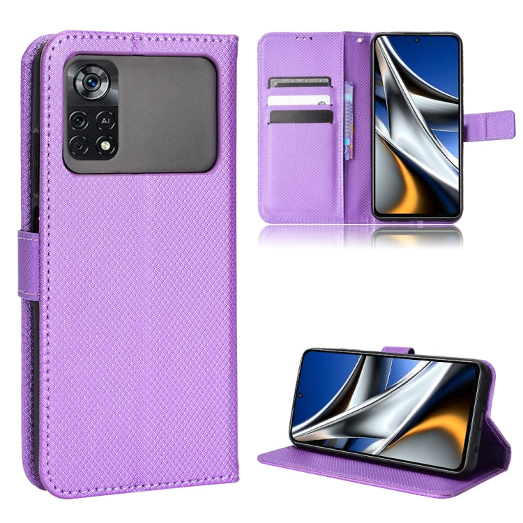 Diamond Texture Leather Phone Case, For Xiaomi Poco M4 Pro 4G Big Hole, For Xiaomi Poco M4 Pro 4G Fine Hole, For Xiaomi Poco M4 Pro 5G Big Hole, For Xiaomi Poco M4 Pro 5G Fine Hole