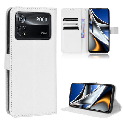 Diamond Texture Leather Phone Case, For Xiaomi Poco M4 Pro 4G Big Hole, For Xiaomi Poco M4 Pro 4G Fine Hole, For Xiaomi Poco M4 Pro 5G Big Hole, For Xiaomi Poco M4 Pro 5G Fine Hole