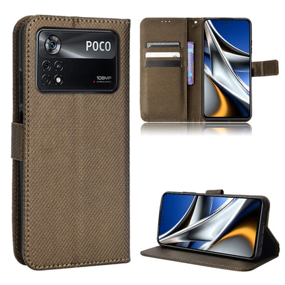 Diamond Texture Leather Phone Case, For Xiaomi Poco M4 Pro 4G Big Hole, For Xiaomi Poco M4 Pro 4G Fine Hole, For Xiaomi Poco M4 Pro 5G Big Hole, For Xiaomi Poco M4 Pro 5G Fine Hole