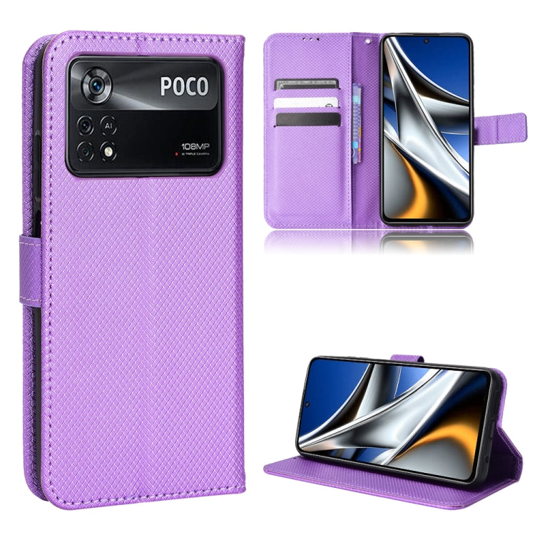 Diamond Texture Leather Phone Case, For Xiaomi Poco M4 Pro 4G Big Hole, For Xiaomi Poco M4 Pro 4G Fine Hole, For Xiaomi Poco M4 Pro 5G Big Hole, For Xiaomi Poco M4 Pro 5G Fine Hole