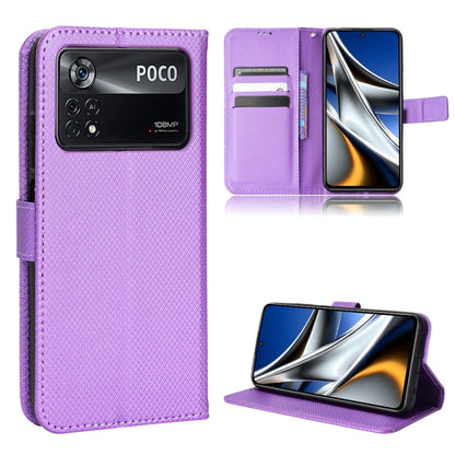 Diamond Texture Leather Phone Case, For Xiaomi Poco M4 Pro 4G Big Hole, For Xiaomi Poco M4 Pro 4G Fine Hole, For Xiaomi Poco M4 Pro 5G Big Hole, For Xiaomi Poco M4 Pro 5G Fine Hole