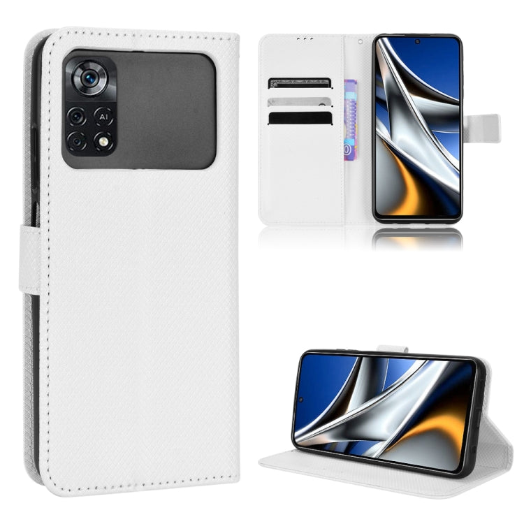 Diamond Texture Leather Phone Case, For Xiaomi Poco M4 Pro 4G Big Hole, For Xiaomi Poco M4 Pro 4G Fine Hole, For Xiaomi Poco M4 Pro 5G Big Hole, For Xiaomi Poco M4 Pro 5G Fine Hole
