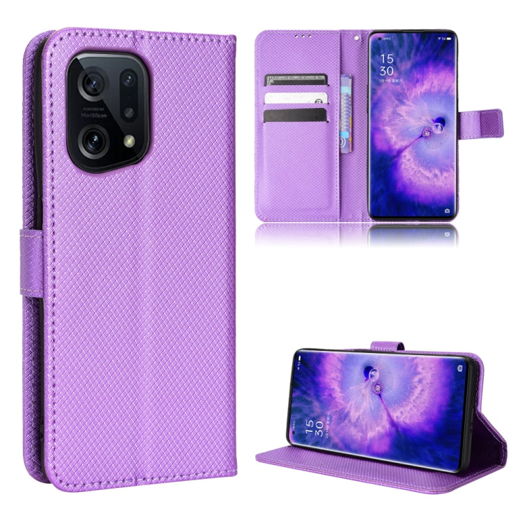 Diamond Texture Leather Phone Case, For OnePlus Nord CE 2 5G, For OPPO A7 / AX7 / A5s / AX5s / A21, For OPPO Find X5 Pro, For OPPO Find X5