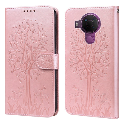 Tree & Deer Pattern Pressed Flip Leather Phone Case, For Nokia 3.4 / 5.4, For Nokia G20 / G10 / 6.3, For Sony Xperia 10 III, For Xiaomi Redmi 9T / 9 Power, For Xiaomi Redmi 10