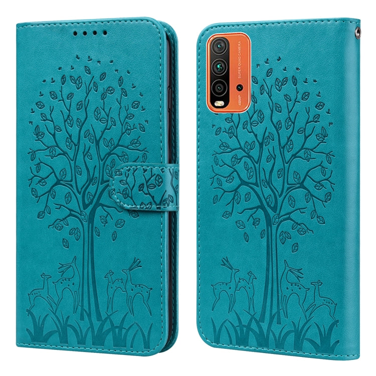Tree & Deer Pattern Pressed Flip Leather Phone Case, For Nokia 3.4 / 5.4, For Nokia G20 / G10 / 6.3, For Sony Xperia 10 III, For Xiaomi Redmi 9T / 9 Power, For Xiaomi Redmi 10