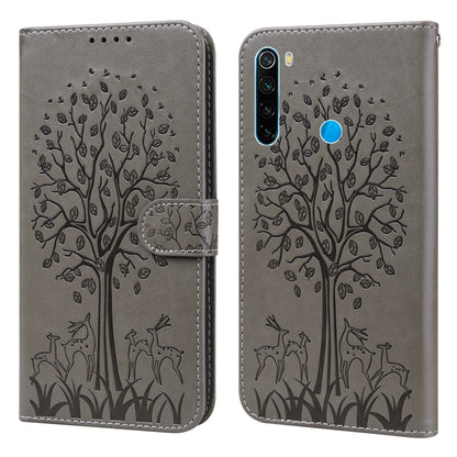 Tree & Deer Pattern Pressed Flip Leather Phone Case, For Xiaomi Redmi Note 8 2021 / Note 8, For Xiaomi Redmi 9 / Redmi 10X, For Xiaomi Redmi Note 10 5G / Poco M3 Pro 5G, For Xiaomi Redmi Note 10 / Note 10S