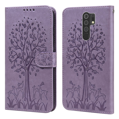 Tree & Deer Pattern Pressed Flip Leather Phone Case, For Xiaomi Redmi Note 8 2021 / Note 8, For Xiaomi Redmi 9 / Redmi 10X, For Xiaomi Redmi Note 10 5G / Poco M3 Pro 5G, For Xiaomi Redmi Note 10 / Note 10S